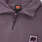 Maglione con mezza zip tinto a pigmento viola tramonto