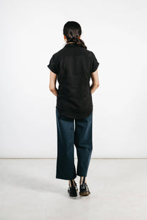 Camicia Innes nera a maniche corte