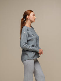 Maglione donna con paillettes a pois