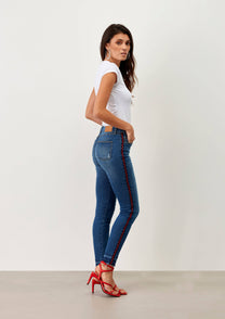 Jeans skinny con dettaglio laterale intrecciato