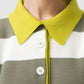 Maglione oversize a righe con colletto polo