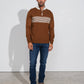 Polo in maglia a righe con mezza zip