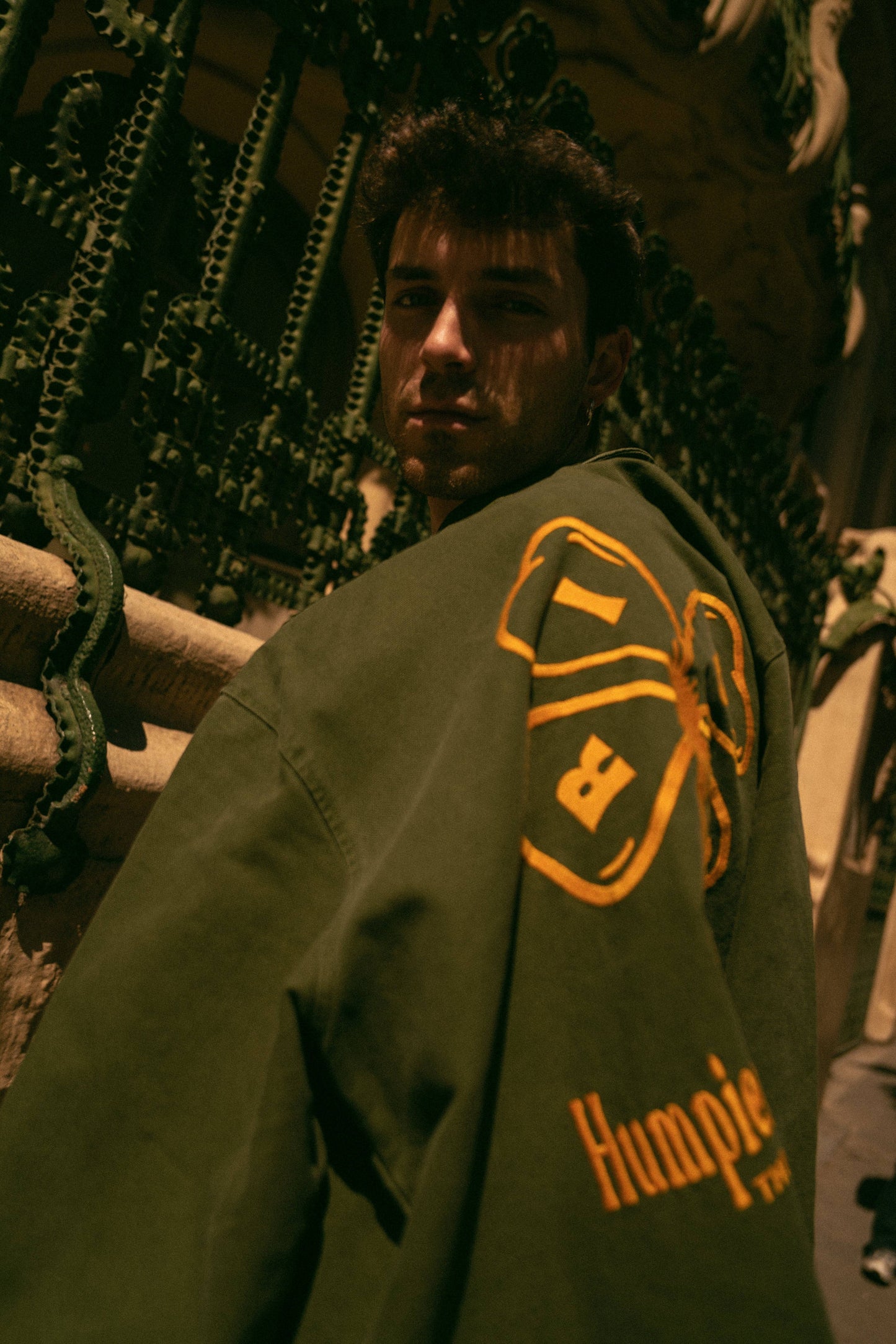 Giacca trucker khaki Good Luck in cotone biologico