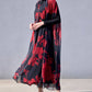 Abito lungo in chiffon con stampa floreale