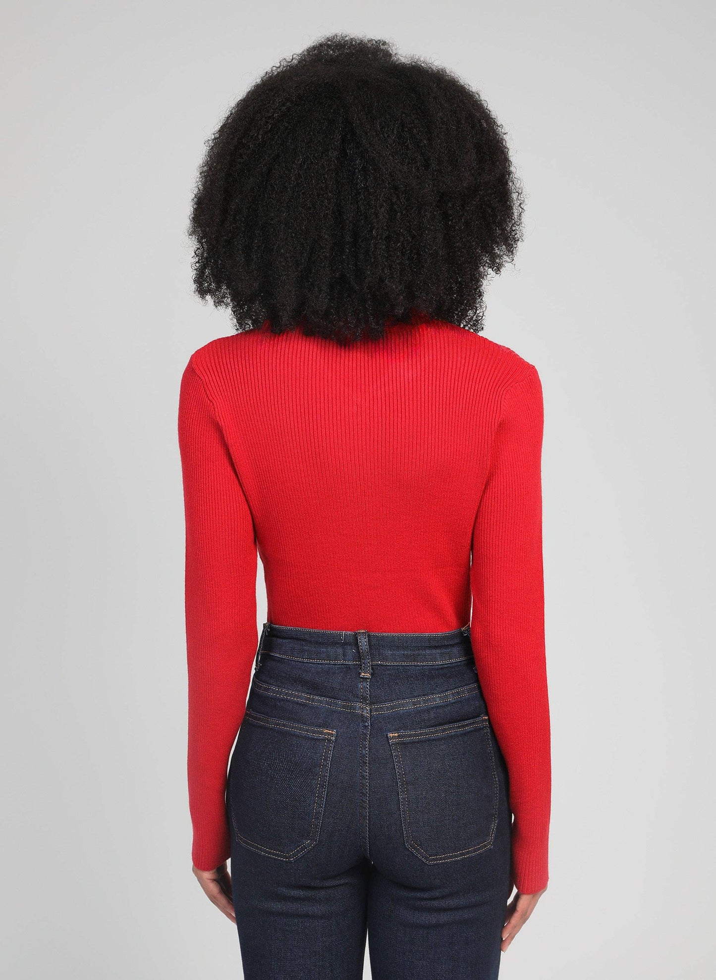 Maglione polo a coste rosso Nabi