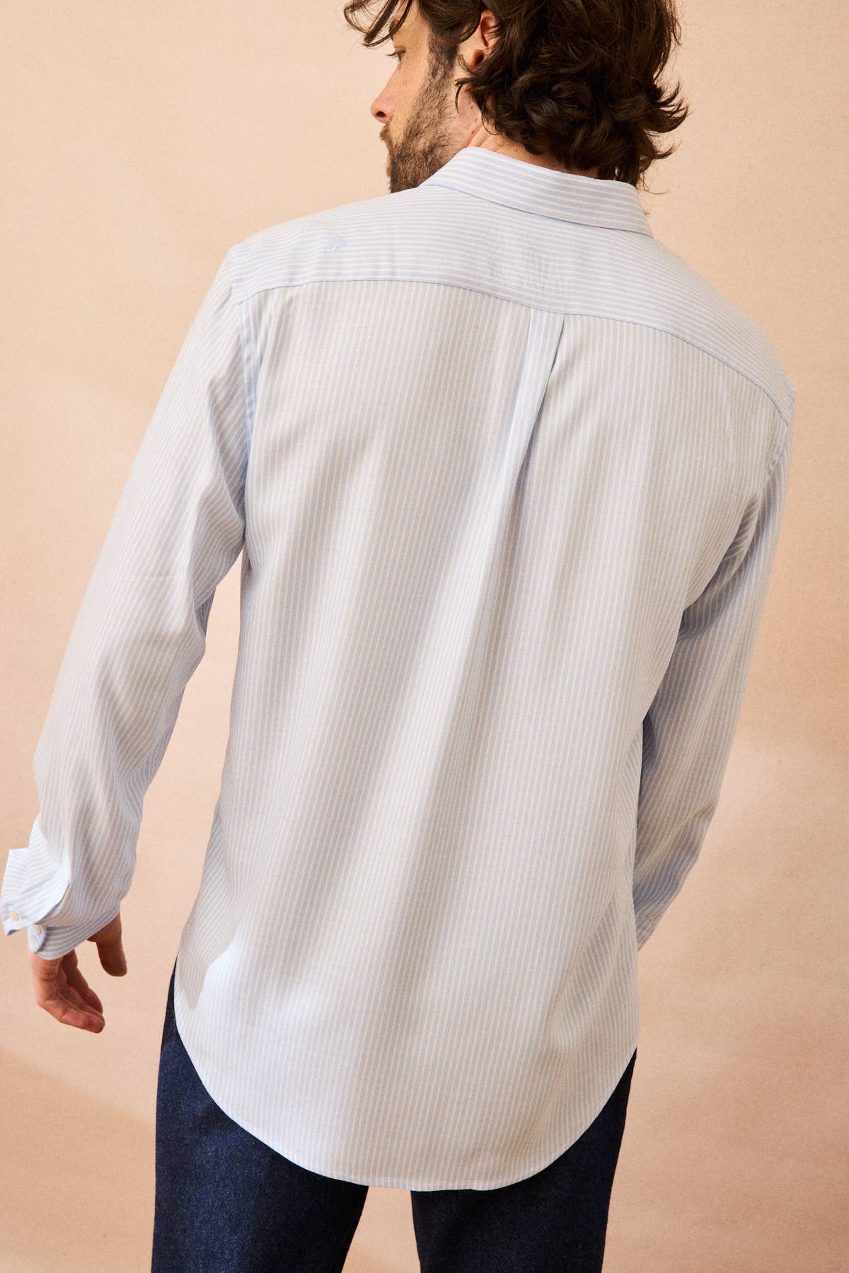 Camicia button-down Valencia a righe azzurre da uomo