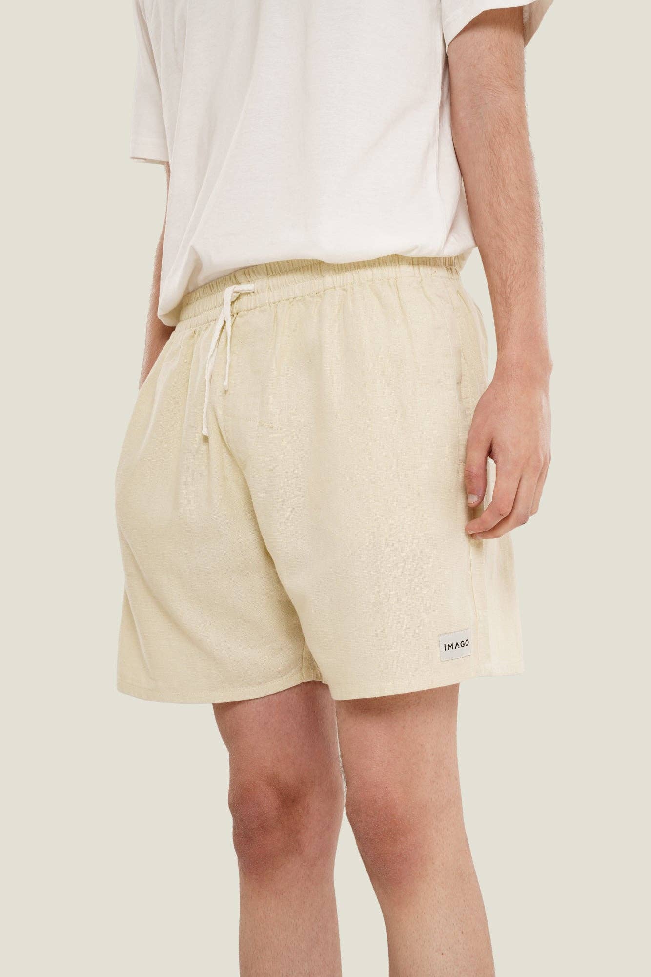 Shorts in lino color crema