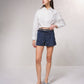 Shorts effetto tweed con catena