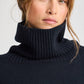 Maglione dolcevita in lana d’agnello blu notte