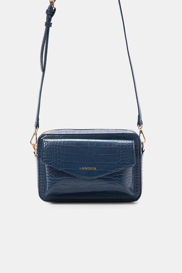 Borsa a tracolla effetto coccodrillo