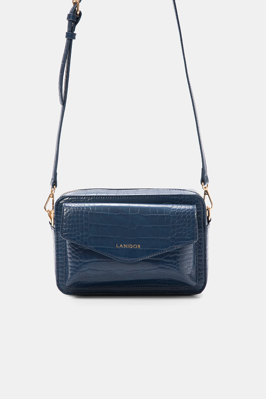 Borsa a tracolla effetto coccodrillo