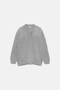 Cappotto cardigan in maglia strutturata da donna
