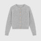 Cardigan cropped in maglia calda grigio chiaro
