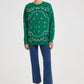 Maglione oversize a fantasia bandana verde