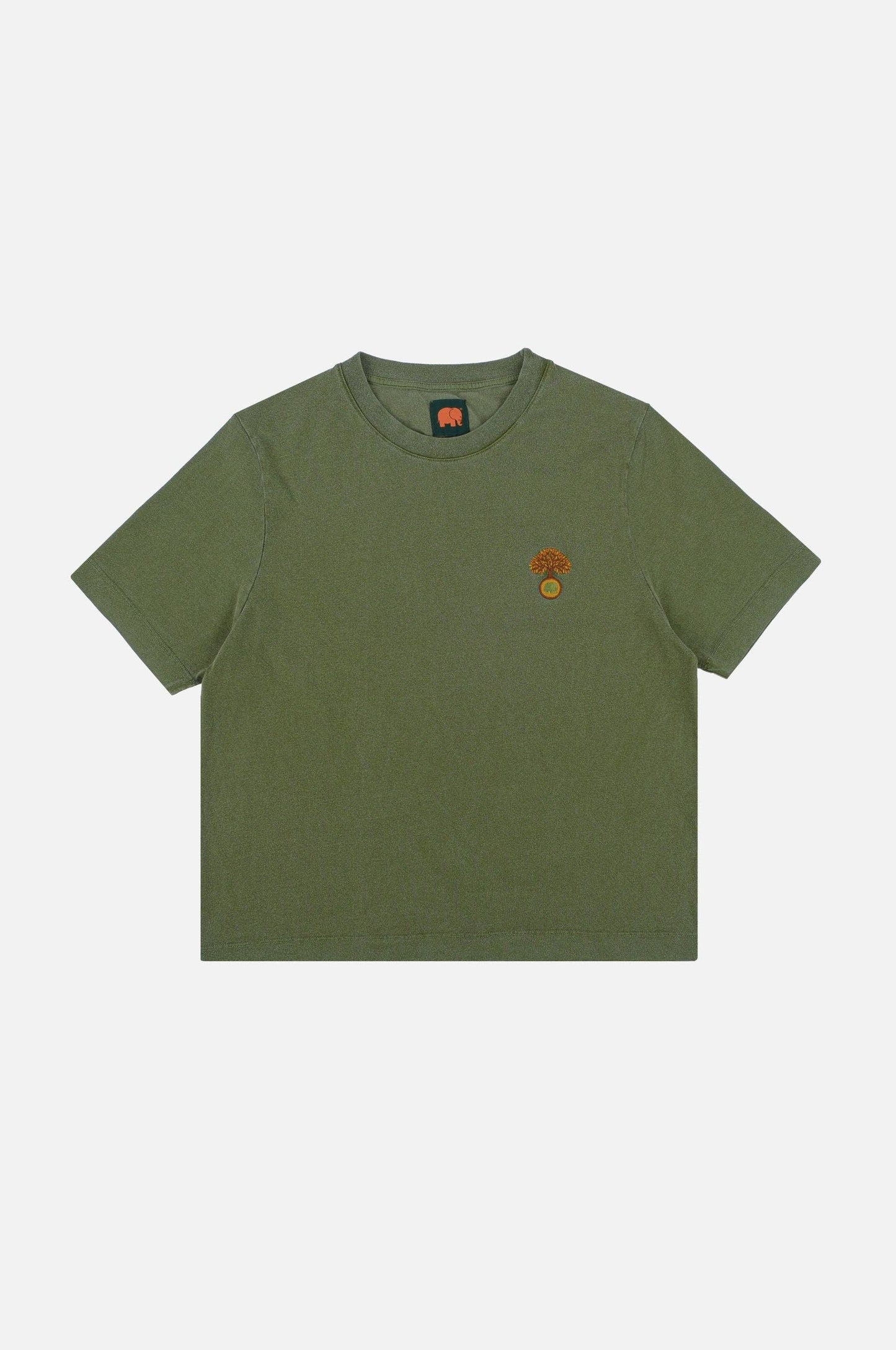 T-shirt donna pigmentata Fafe verde quercia in cotone biologico