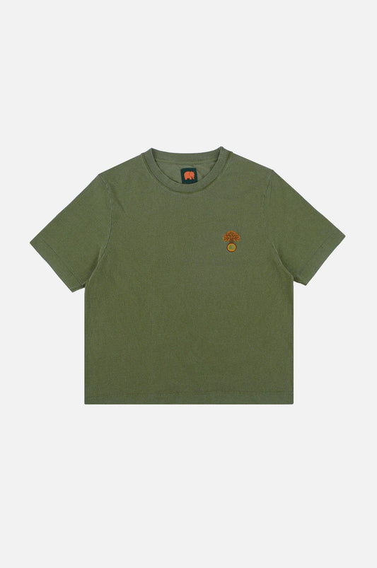 T-shirt donna pigmentata Fafe verde quercia in cotone biologico