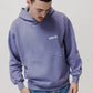 Felpa con cappuccio blu lavato oversize in cotone biologico