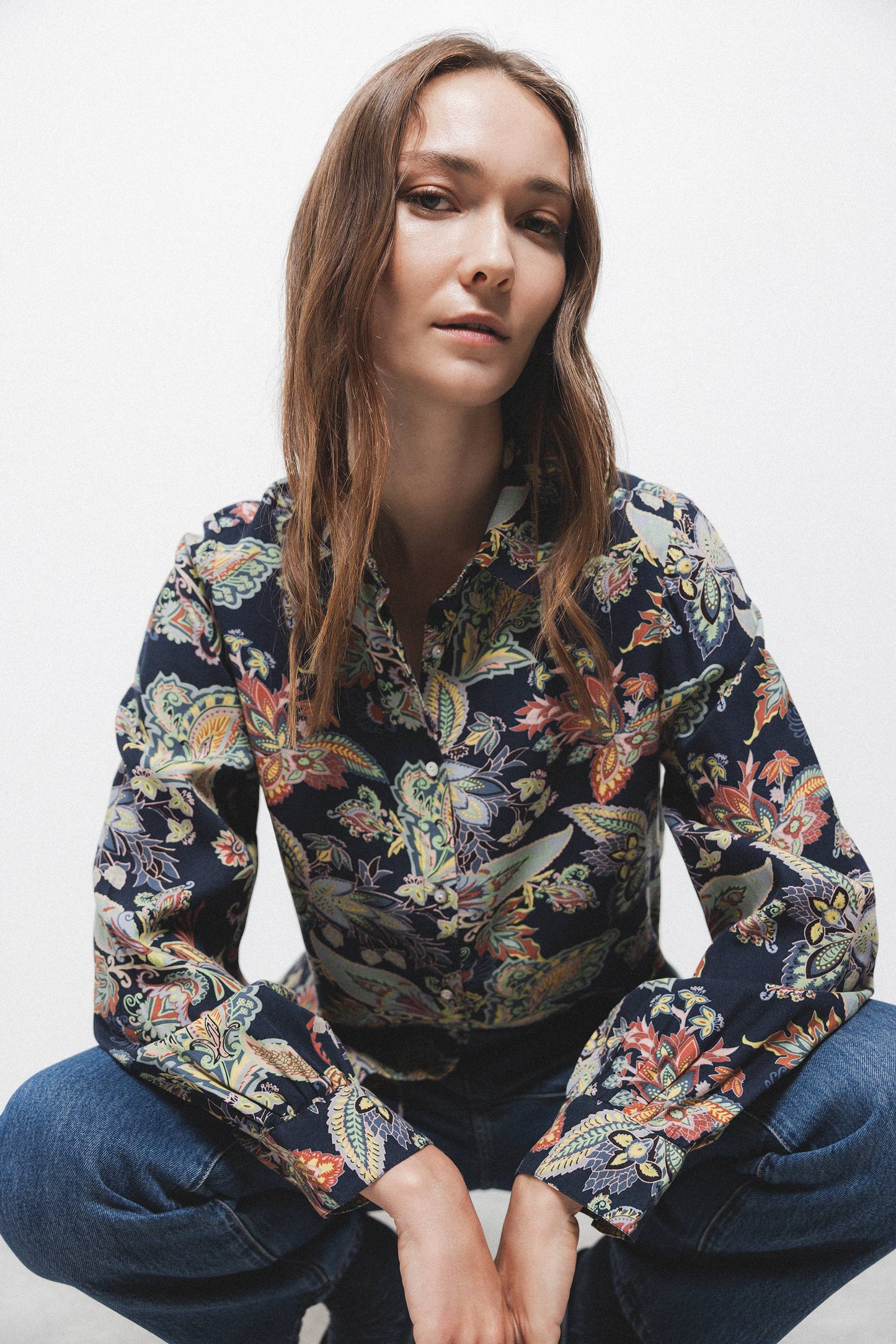 Camicia floreale stampata