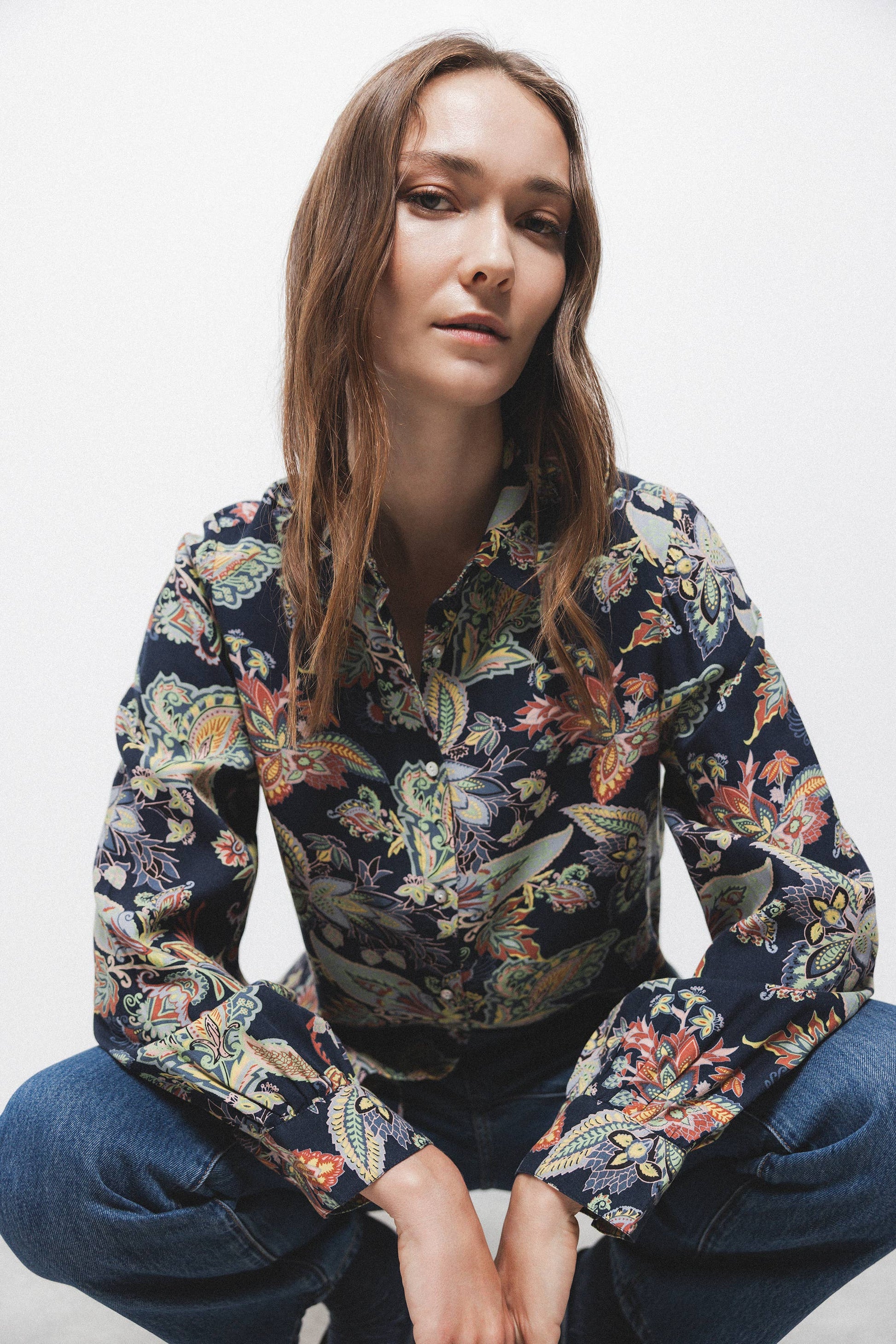 Camicia floreale stampata
