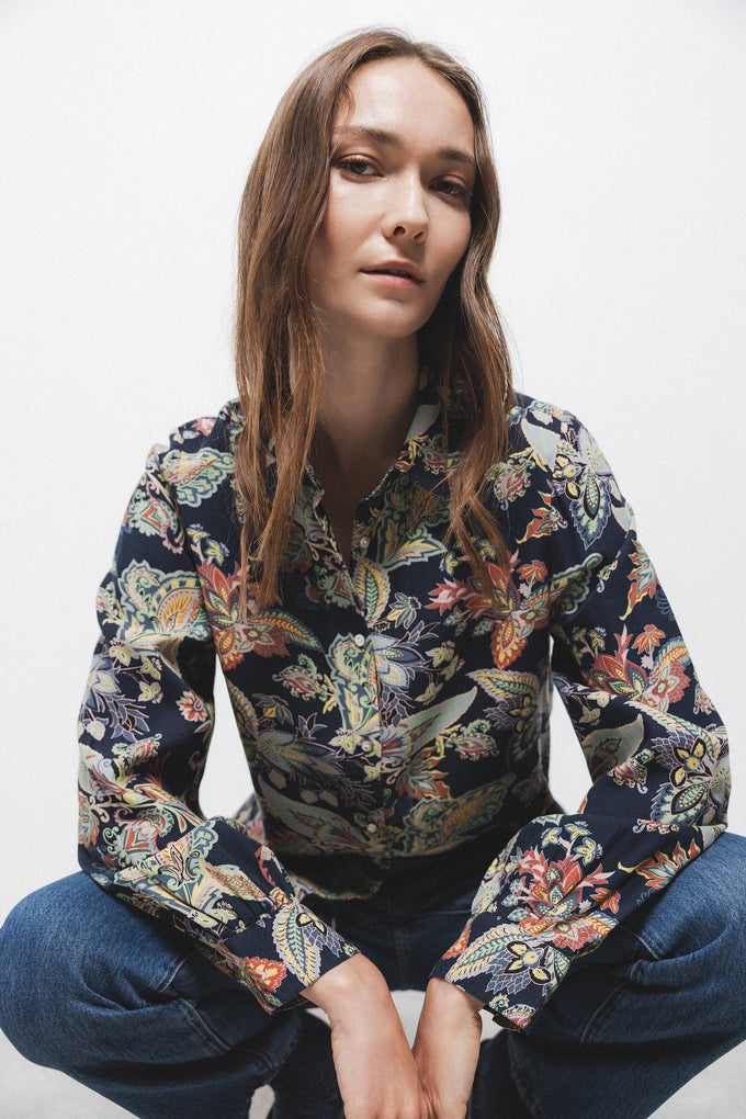 Camicia floreale stampata