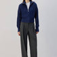 Cardigan in maglia con colletto ampio e zip
