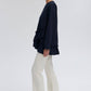 Tunica blu navy con balze asimmetriche