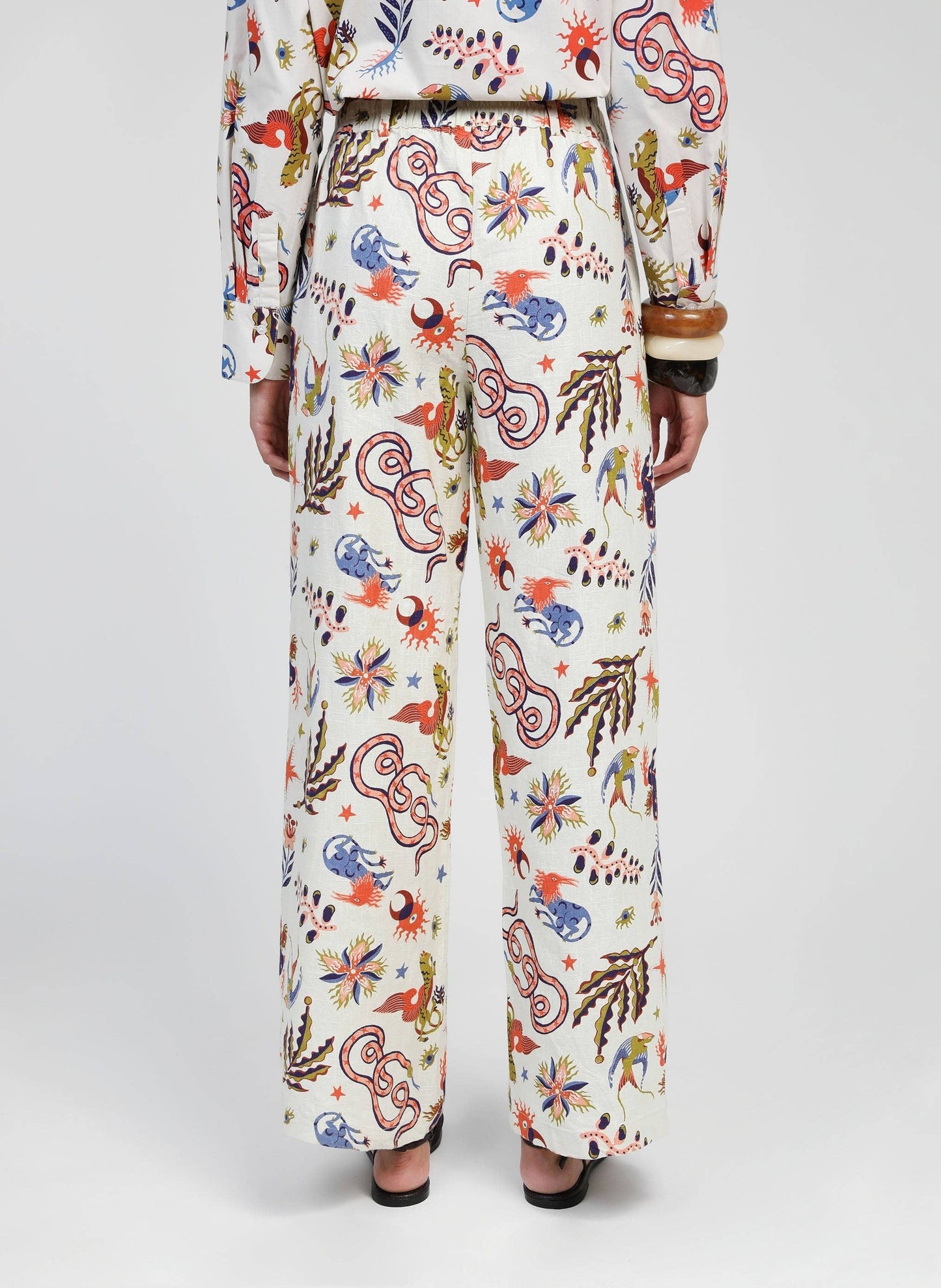 Pantaloni Rossy a fantasia écru