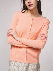 Cardigan in maglia con bottoni effetto perla