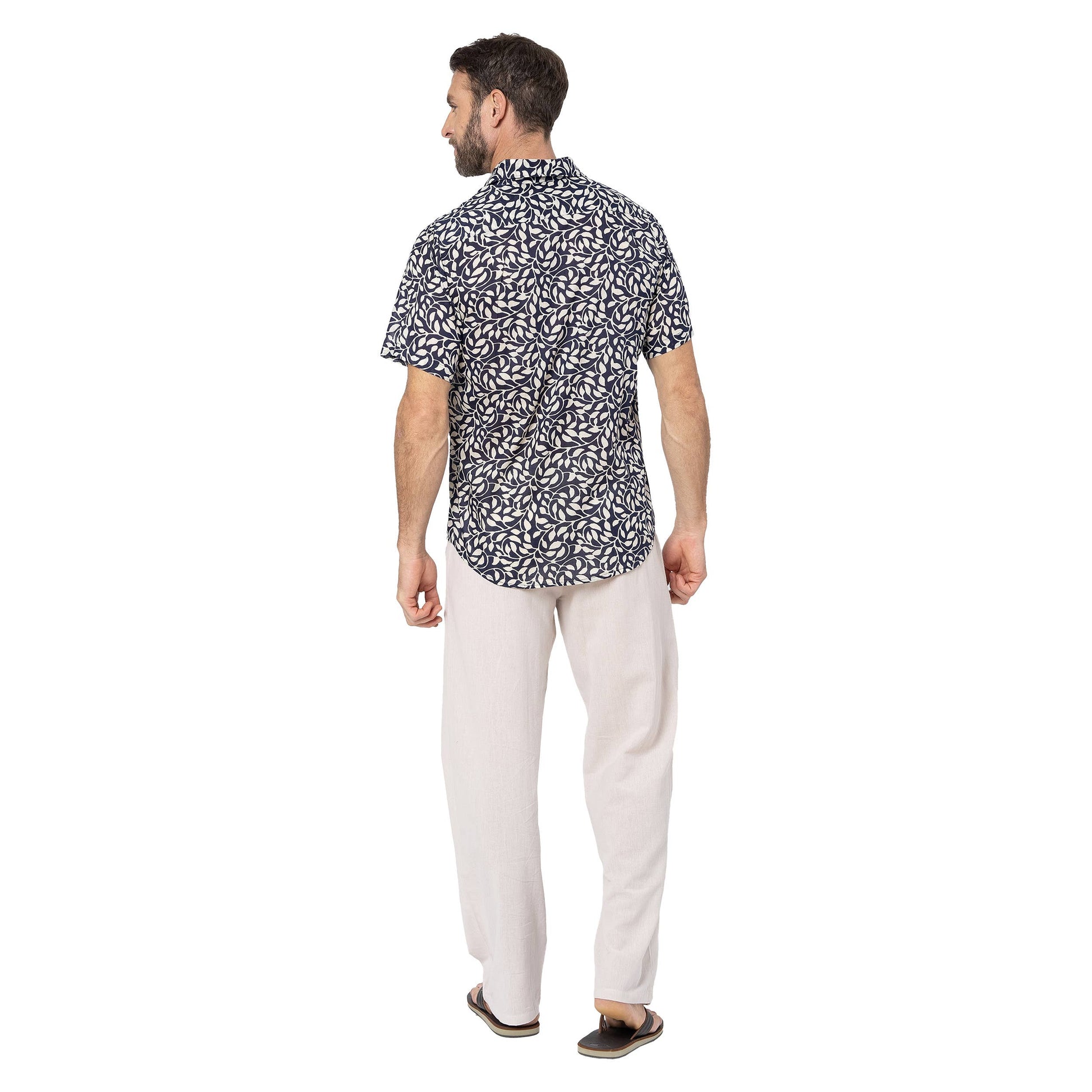 Camicia estiva a maniche corte in voile di cotone
