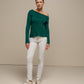 Maglione in maglia off-shoulder a coste