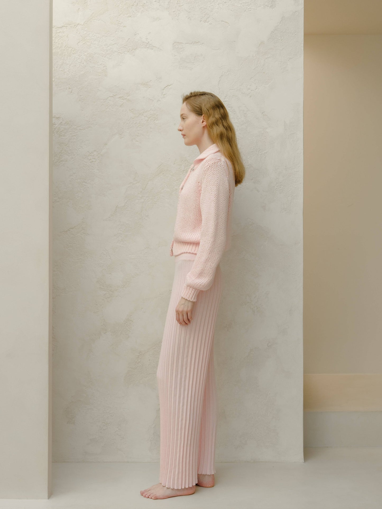 Giacca cardigan in maglia con colletto e bottoni