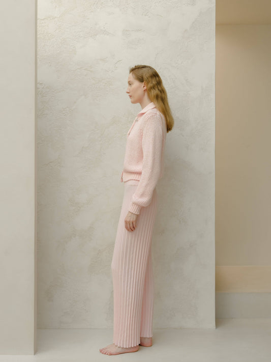 Giacca cardigan in maglia con colletto e bottoni