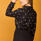 Camicia Bellota nera ricamata con micro cuori