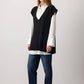 Gilet in maglia lungo con scollo a V e lacci laterali