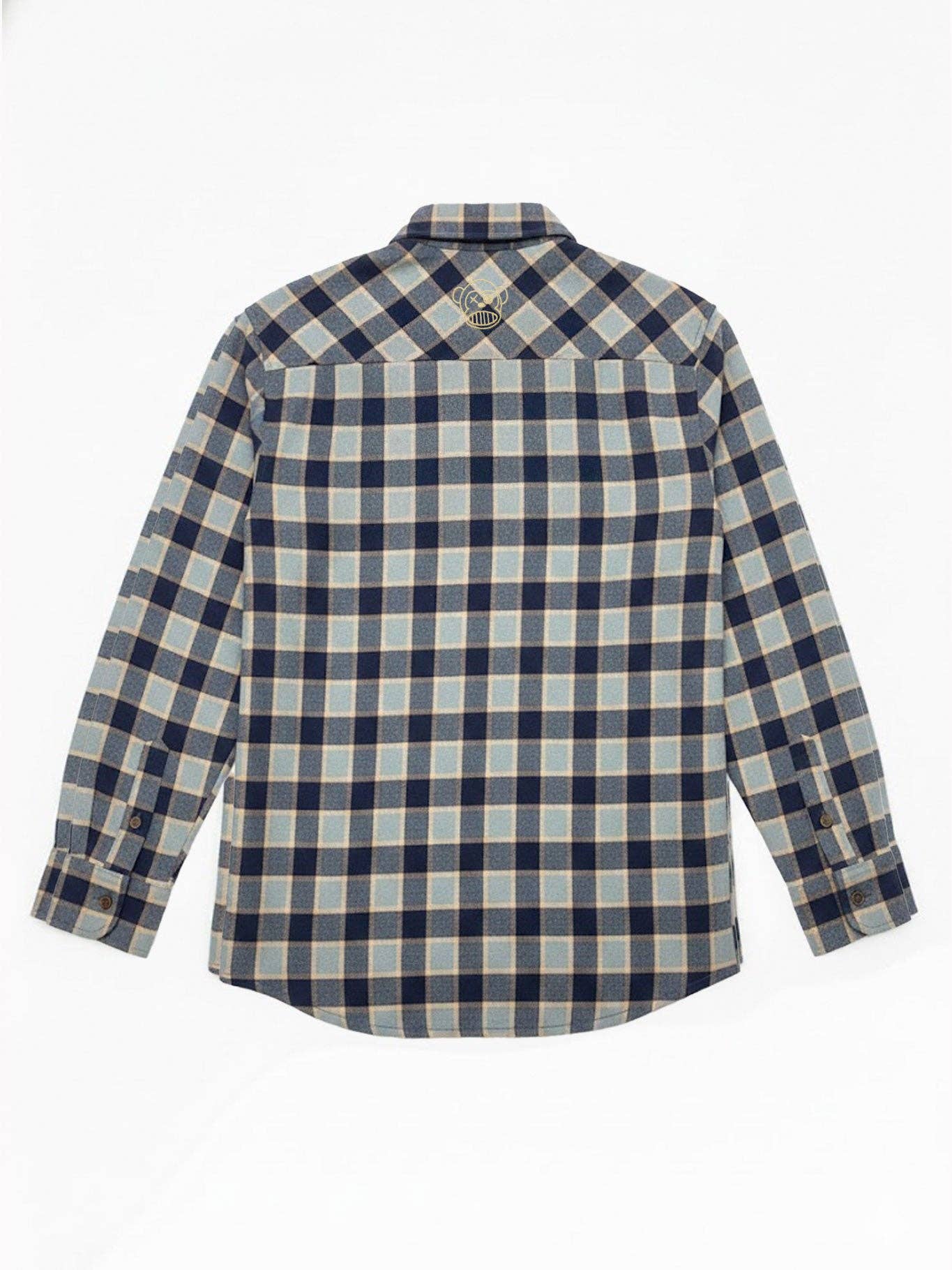 Camicia di flanella a quadri uomo blu Chop Plaid