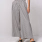 Pantaloni palazzo a righe con vita elasticizzata e laccio