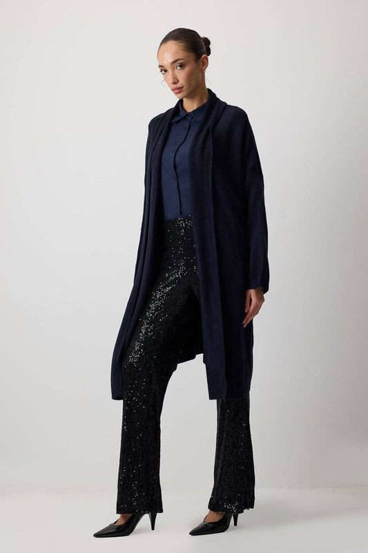 Cardigan oversize in maglia con tasche