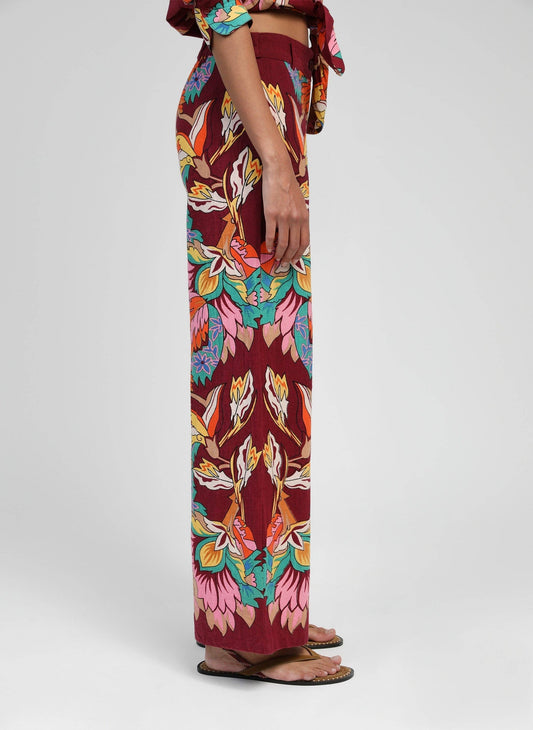 Pantaloni Rossy a vita alta con stampa Pachina Cherry