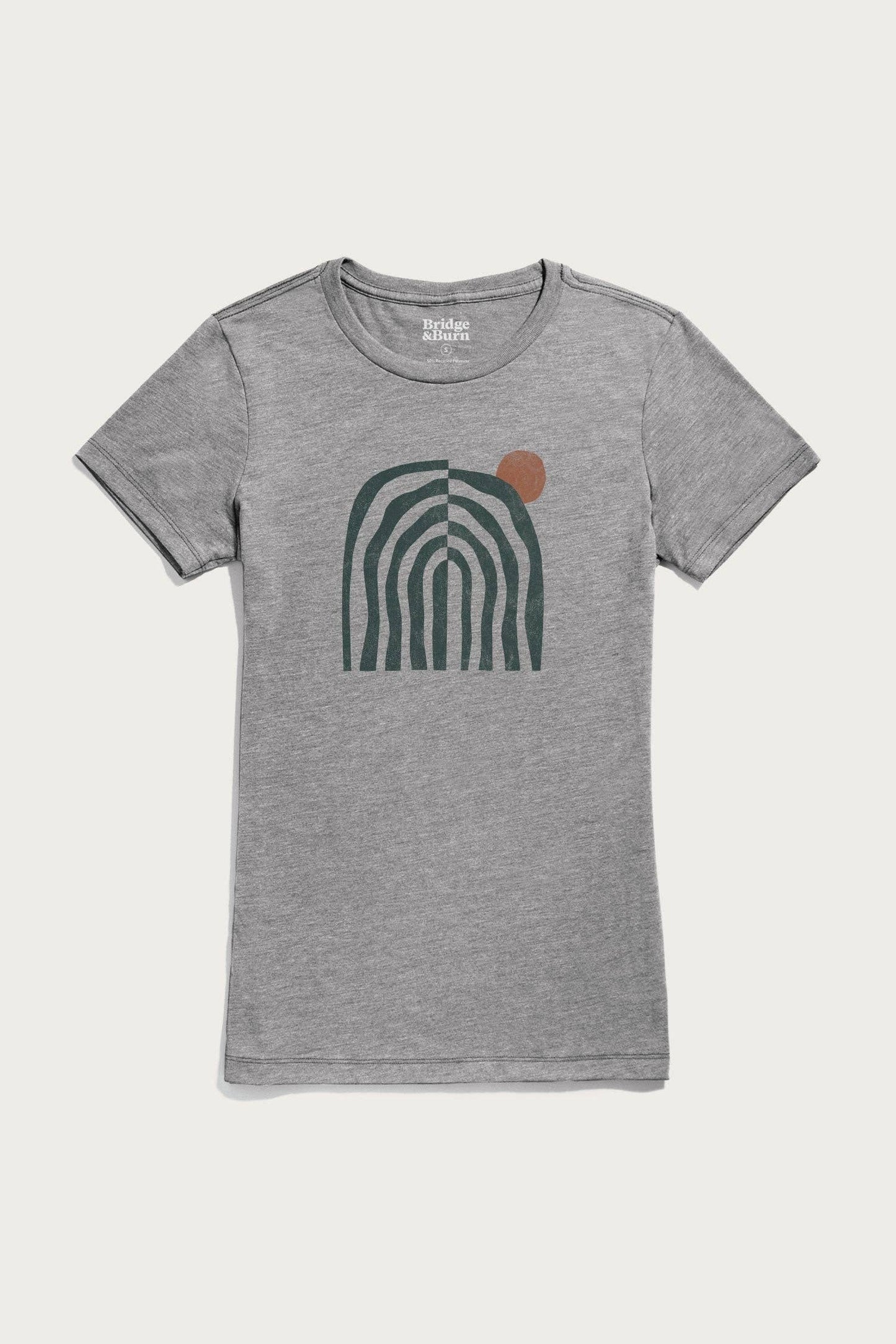 T-shirt donna grigia con stampa grafica