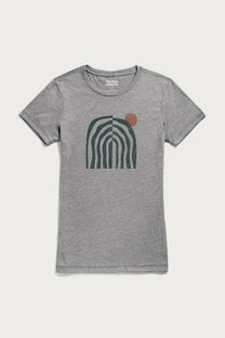 T-shirt donna grigia con stampa grafica