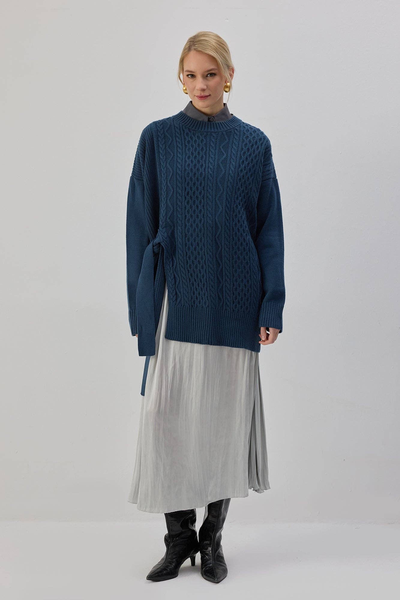 Tunica in maglia con laccio laterale