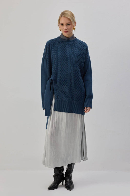 Tunica in maglia con laccio laterale