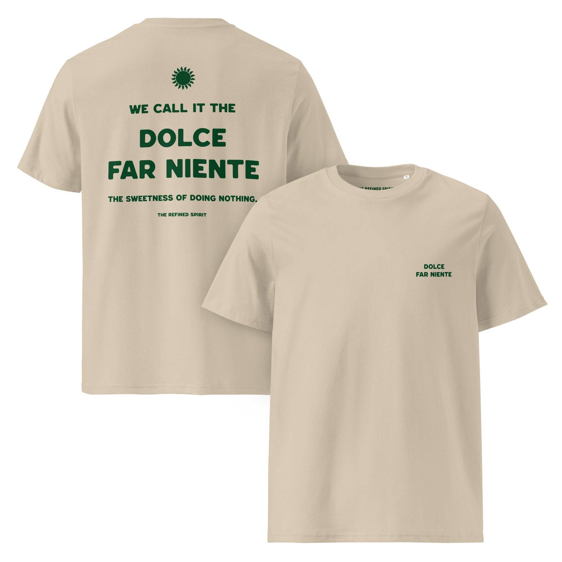 T-shirt unisex in cotone biologico con stampa “Dolce Far Niente”