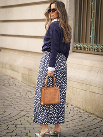 Pantaloni culotte midi a fantasia