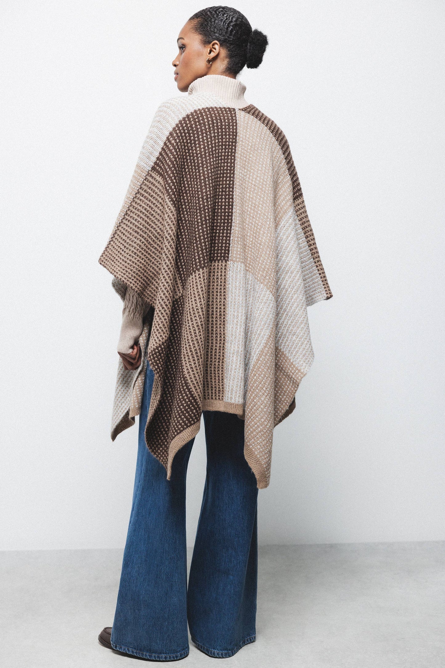 Mantella in maglia color block