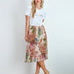 Gonna midi plissettata multicolor a fantasia floreale