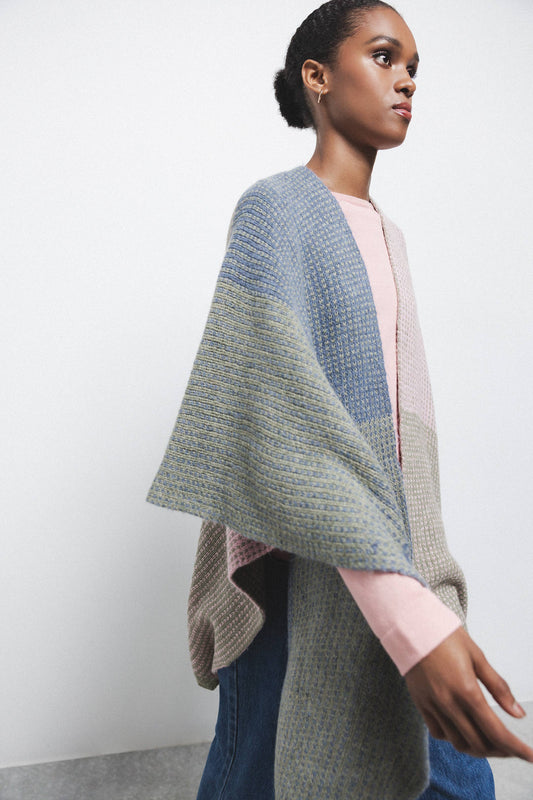 Mantella in maglia color block