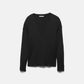 Maglione a coste con scollo a V
