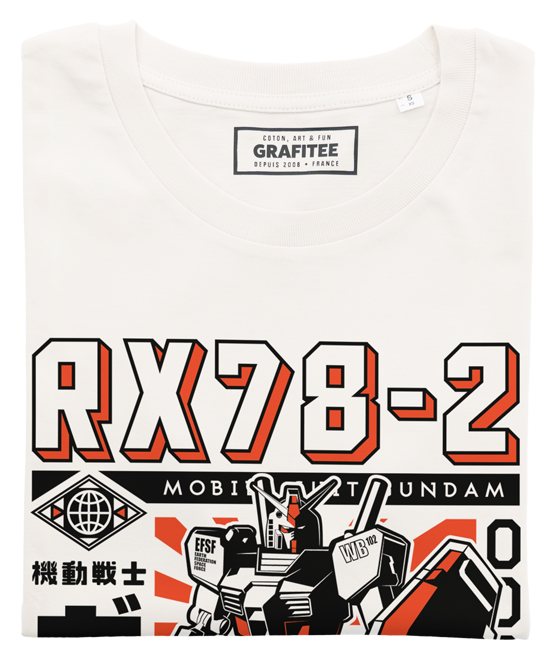 T-shirt retrò Gundam in cotone biologico