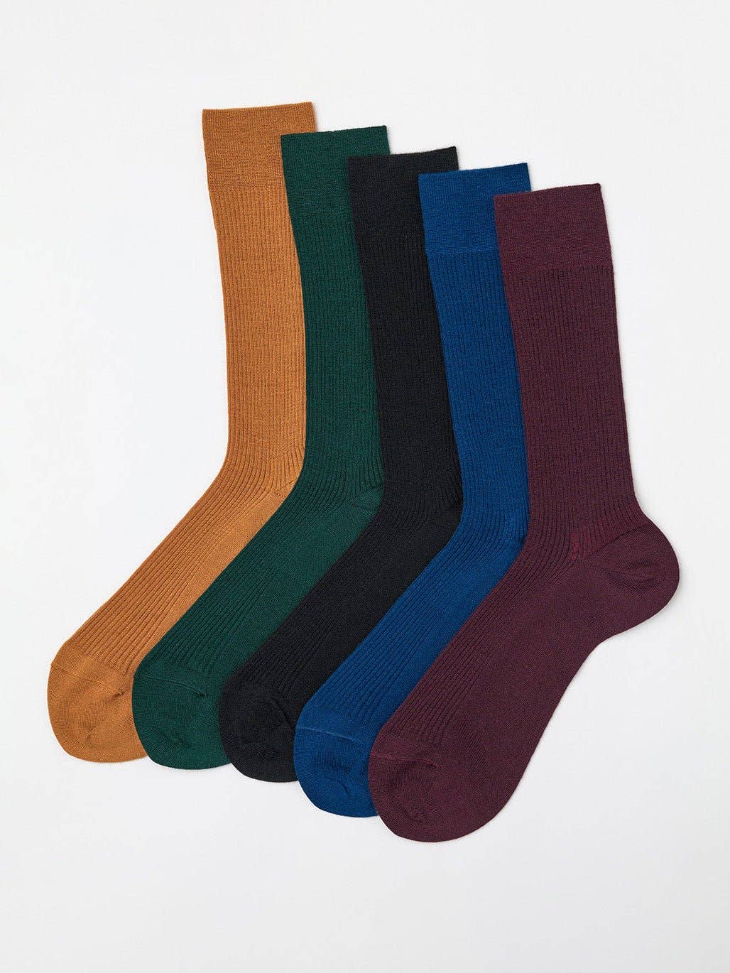 Calze eleganti in lana merino blu